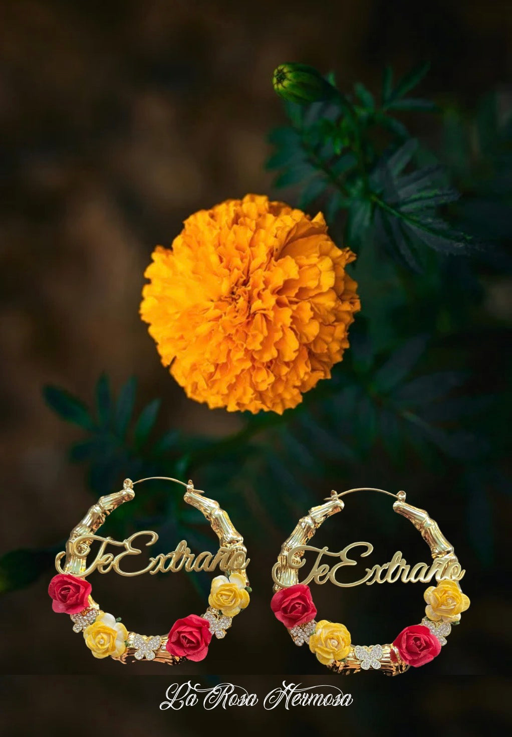 Día de Los Muertos | Monarca Te Extraño Hoop Earrings